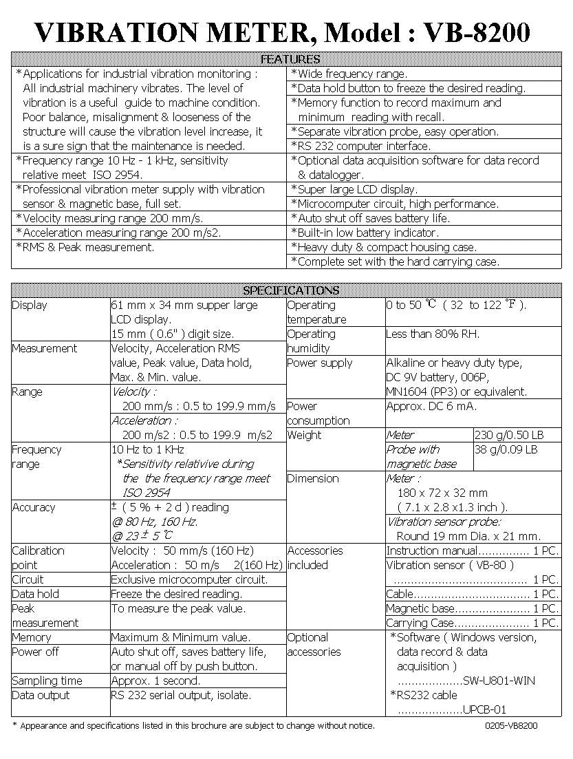 Vibration Meter + RS232